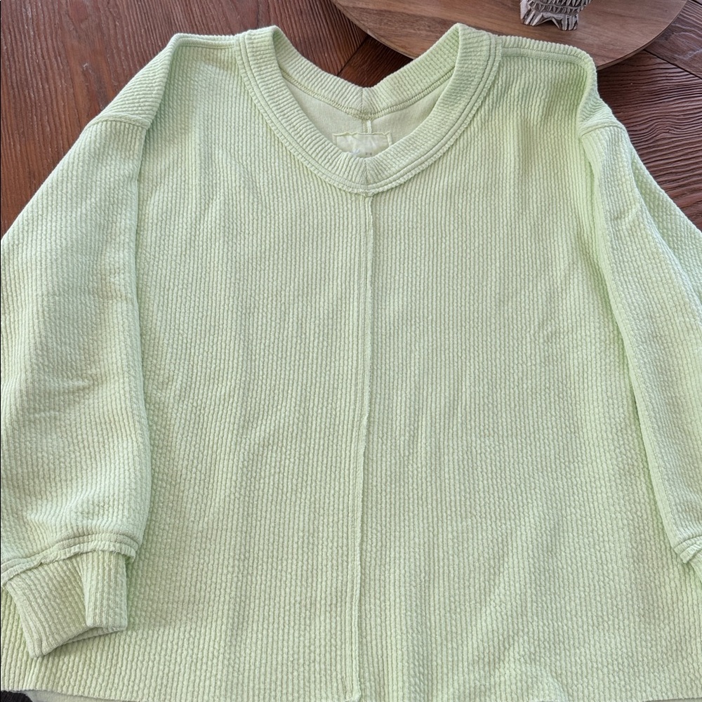 Aerie Soft Mint V-Neck Sweater